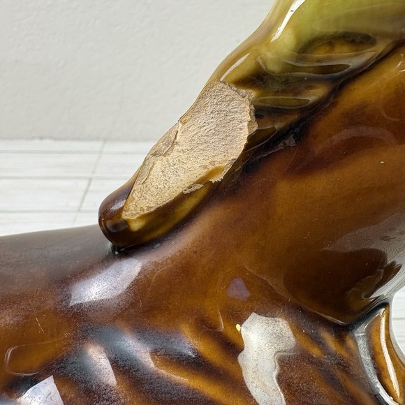 Vintage MCM Horse And Foal Lamp Light Ceramic Brown Works Read Description - Picture 8 of 10